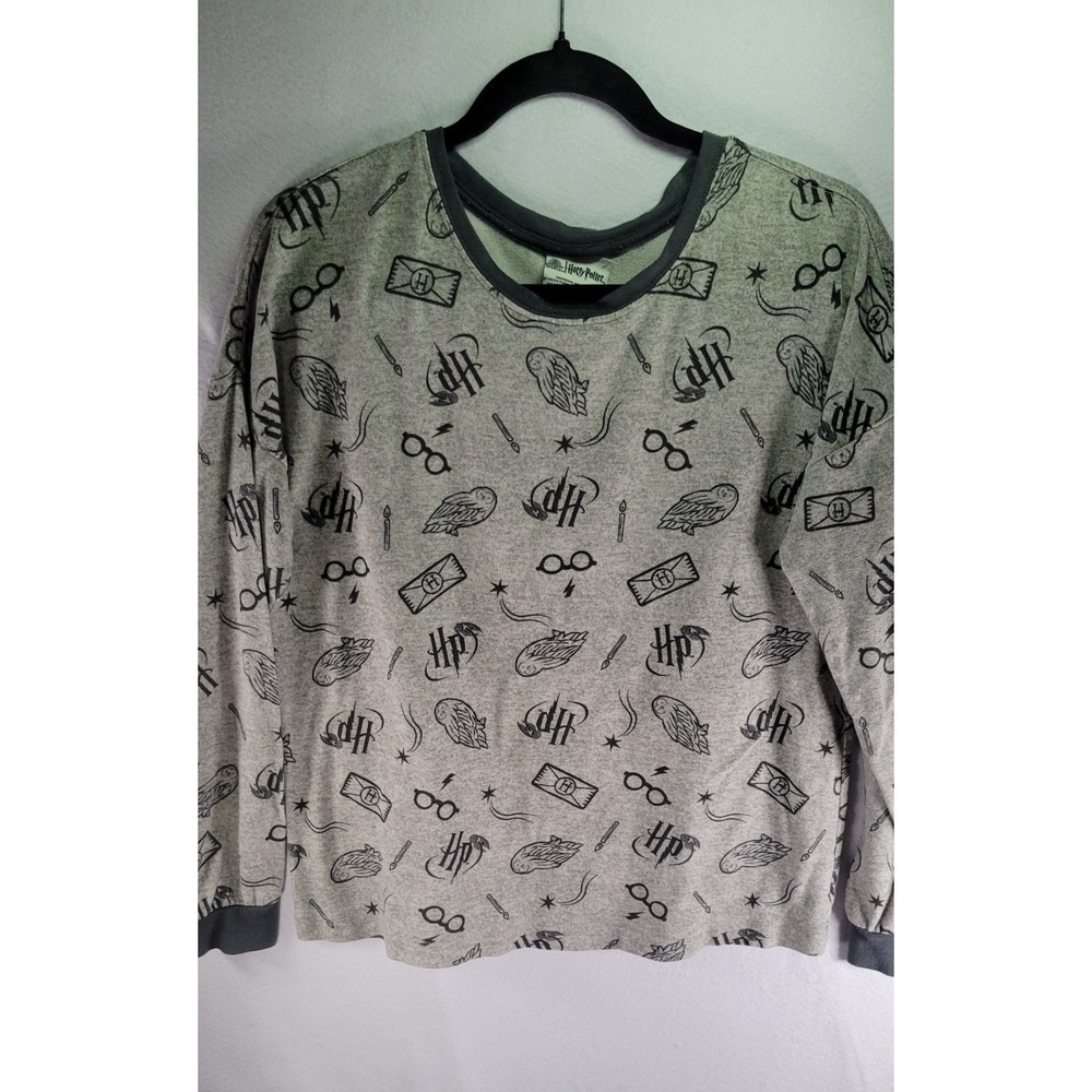 Harry Potter Womens Wizarding World Cozy Pajama Top Gray Small RN76292